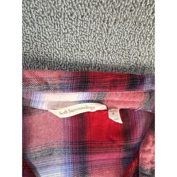 Soft Surroundings Pastiche Plain Flannel Shirt Jacquard Tapestry Floral Small - Picture 6 of 12